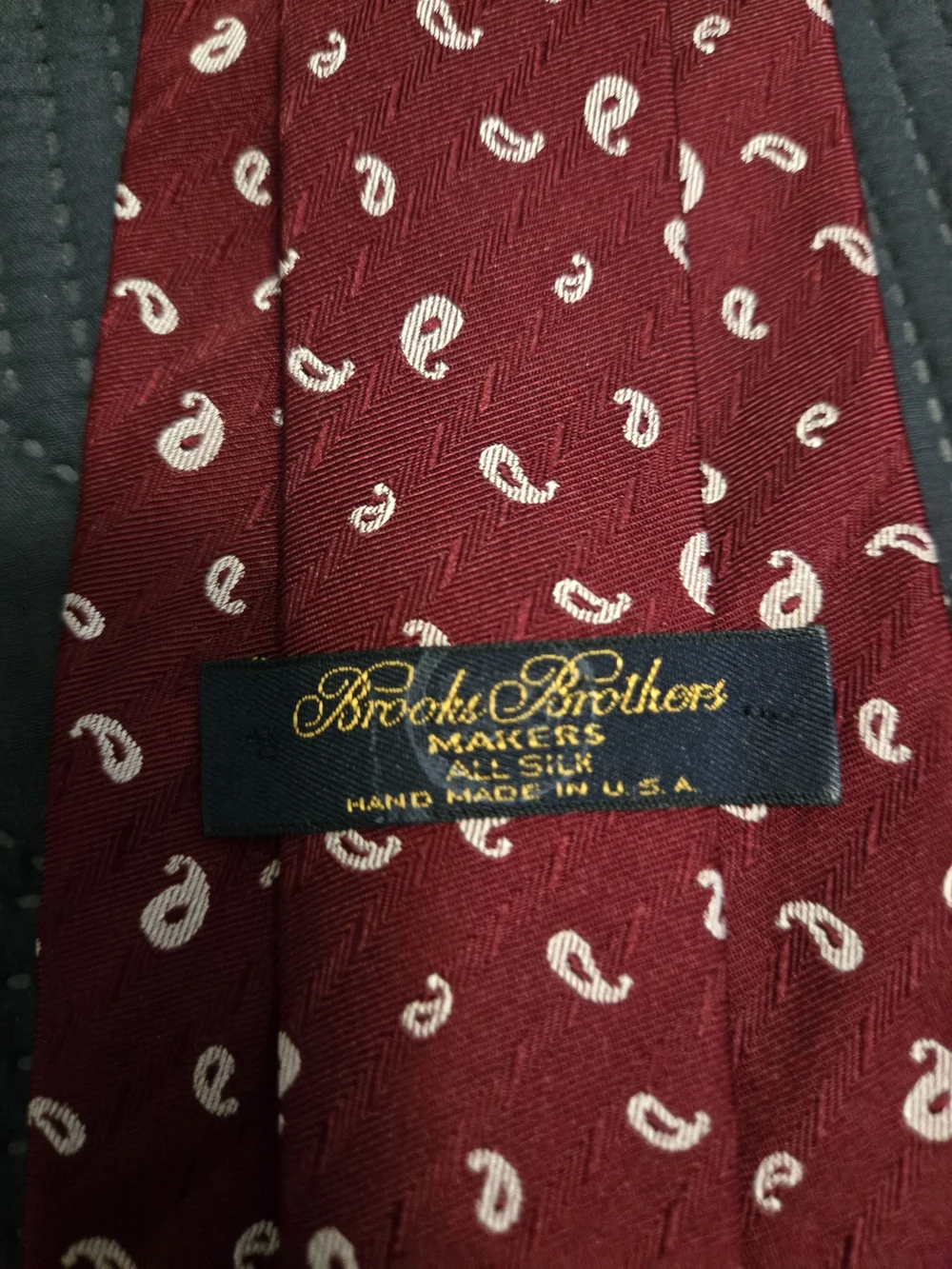 Brooks Brothers Burgundy Paisley Silk Tie